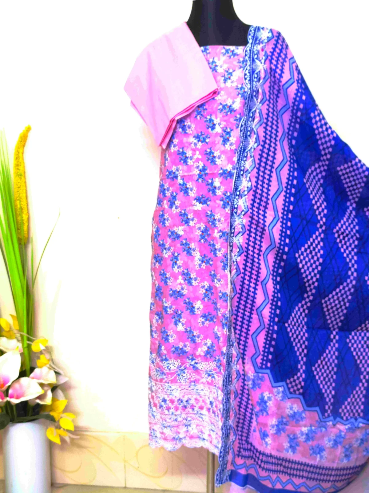 Lavender bloom কটন থ্রি-পিস সেট - Image 1